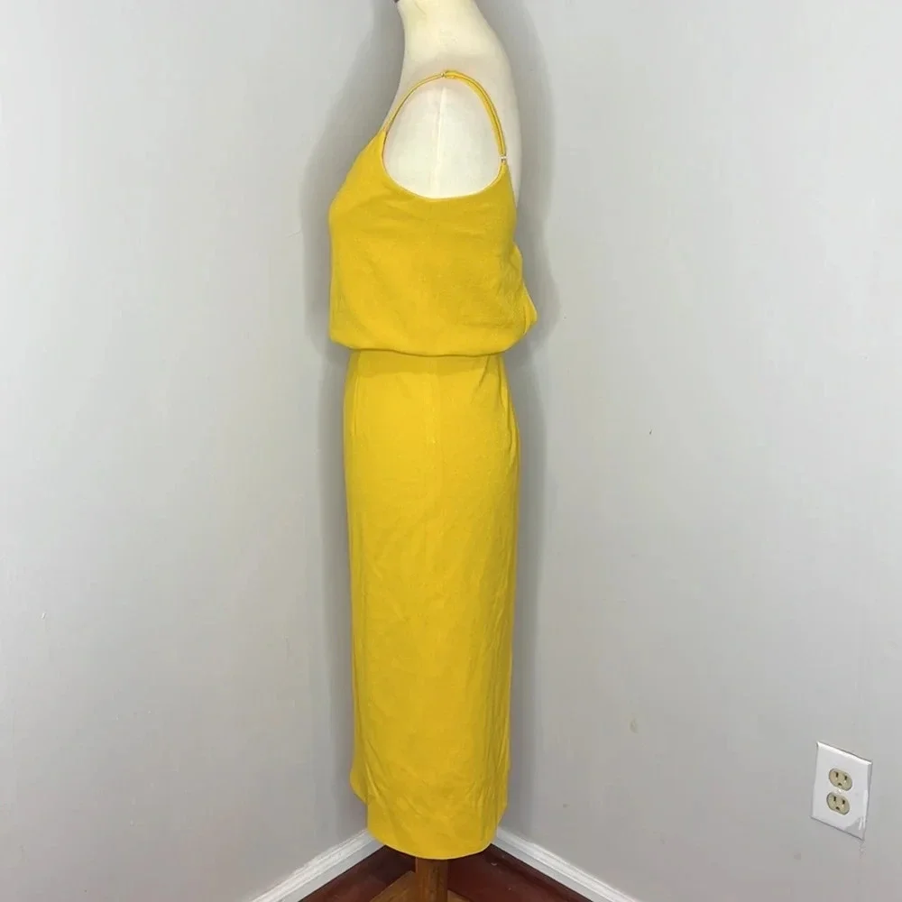 DRESS THE POPULATION Alondra‎ Blouson Sheath Dress in Marigold Size X-Small